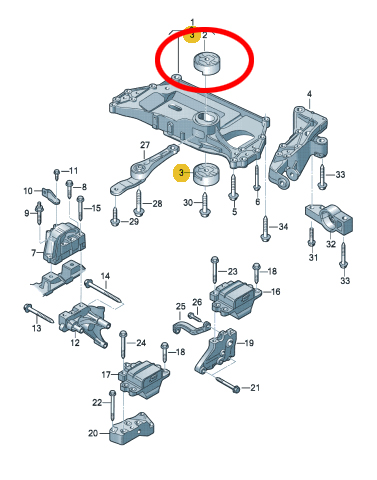 Engine Axle Mounting (Upper)