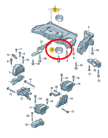 Engine Axle Mounting (Lower)